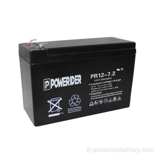 12V 7.2Ah Batterie de hautes acides au plomb